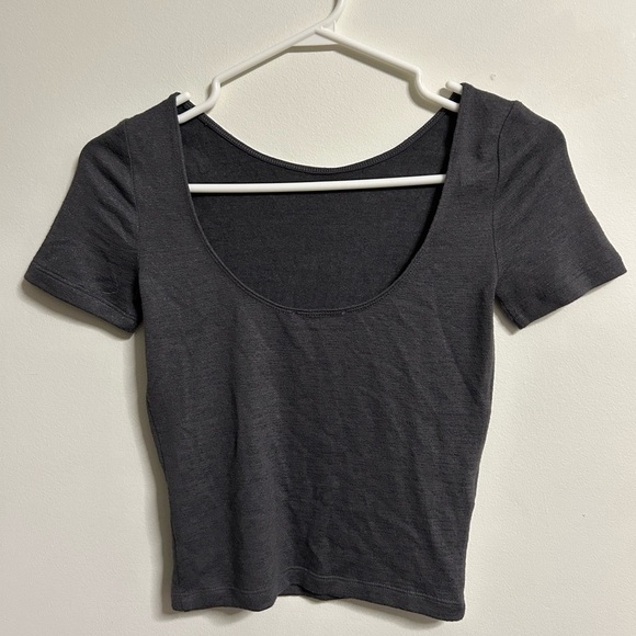 Wilfred Free Grey Cropped  T Shirt - Picture 2 of 3